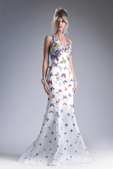 Plunging V-Neckline and Sleeveless Gown - treasures-4-u-2-day