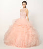 Juliet 1420 Crystal Beading Layered Tulle Skirt Quinceanera Dress