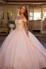 Juliet 1430 Dress Quinceanera Ball Gown Embroidered Applique Glitter Tulle