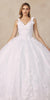 Juliet 1437 Floral Applique Quinceanera Ball Gown With 3D Flowers