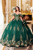 Ladivine 15701 Floral Off the Shoulder A-line Quince Ball Gown