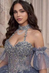 Ladivine 15741 Sweetheart Neckline Choker Strap Quinceanera Gown