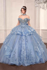 Ladivine 15742 Off the Shoulder Poofy Quinceanera Ball Gown