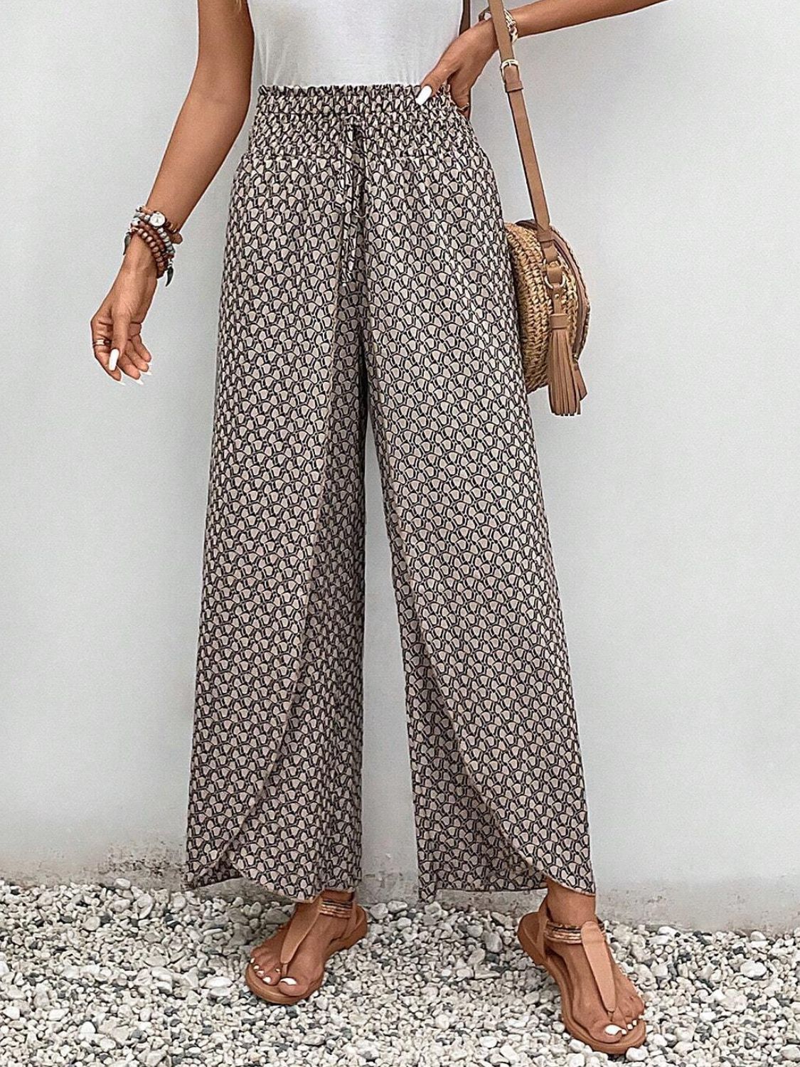 Our Best Viscose Blend Round Neck Waist Tie Long Sleeve Palazzo Pants (Multi Colors)