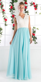 Cinderella Divine 1965 Sleeveless Dress V-Neck Embroidered Bodice