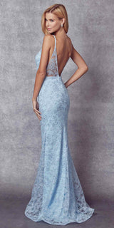 Juliet 272 Embroidered Lace With Stone Accents Fitted Dress