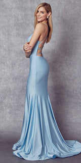 Juliet 276 Stone Accented Long Mermaid Gown