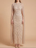 High Neck Beaded Dress with Long Cape |  28840