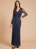 Long Sleeve Beaded Gown | 28841