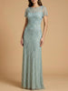 Lara 28856 - Beaded Flutter Sleeve Gown