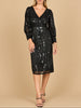 Lara 28855 - Beaded A-line Midi Dress with Long Sleeves