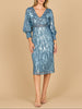Lara 28855 - Beaded A-line Midi Dress with Long Sleeves