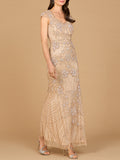 Beaded Cap Sleeve Gown | Lara 28863