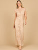 Beaded Cap Sleeve Illusion Plunge Gown | Lara 28869