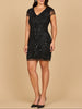 Lara 28872 - Cap Sleeve Beaded Sparkling Cocktail Dress