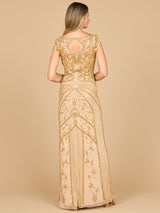 Lara 28876 - Beaded Cap Sleeve Sheath Gown