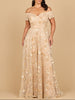 Off Shoulder A-Line Floral Gown | 28882
