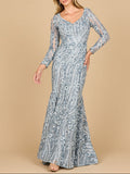 Mermaid, Long Sleeve Gown | 28885