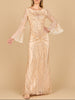 Lara 28887 - High Neck Beaded Dress with Bell Sleeves