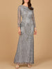 High Neck, Long Sleeve Beaded Gown | 28889