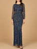 High Neck, Long Sleeve Beaded Gown | 28889