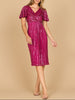 Beaded Midi Dress with Flutter Sleeves