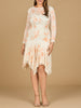 Beaded Midi Dress with Asymmetrical Hem