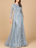 Long Sleeve Gown with Overskirt & High Neck