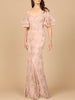 Off Shoulder Mermaid Gown with Tiered Sleeves