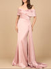 Off Shoulder Satin Dress