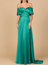 Off Shoulder Satin Dress