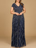 Cap Sleeve Beaded A-Line Gown