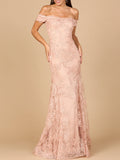 Off Shoulder Lace Mermaid Gown