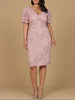 Beaded Midi Dress with Cape Sleeves