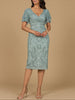 Beaded Midi Dress with Cape Sleeves