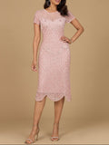 Beaded Midi Dress with Cap Sleeves | 28974