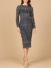 Beaded Midi Dress with Long Sleeves