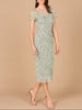 Beaded Midi Dress with Cap Sleeves