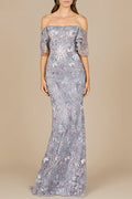 Elegant Off Shoulder Embellished Gown