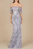 Elegant Off Shoulder Embellished Gown