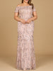 Off Shoulder Mermaid Gown with Short Sleeves