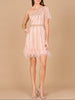 One Shoulder Cocktail Dress with Feathers