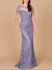 Detachable Half Sleeve Lace Sheath Gown
