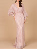 Long Bishop Sleeve Lace Gown
