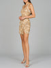 V-Neck Beaded Mini Dress with Fringe Details
