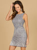 High Neck Beaded Short Dress