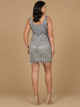 High Neck Beaded Short Dress