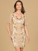 Beaded Short Sleeve Cocktail Dress