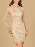 Long Sleeve, High Neck Cocktail Dress
