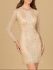 Long Sleeve, High Neck Cocktail Dress